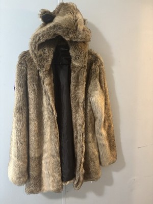 Faux Fur Coat & Hoodie With Bear Ears Size  By Fashionable