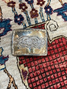 Vintage 1985 Western Scroll Engraved Belt Buckle Gold Tone Cowboy Rodeo