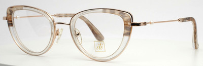 ETE LUNETTES Aimes Ltd Edition Zigolo Gold Clear Feather Womens Eyeglasses