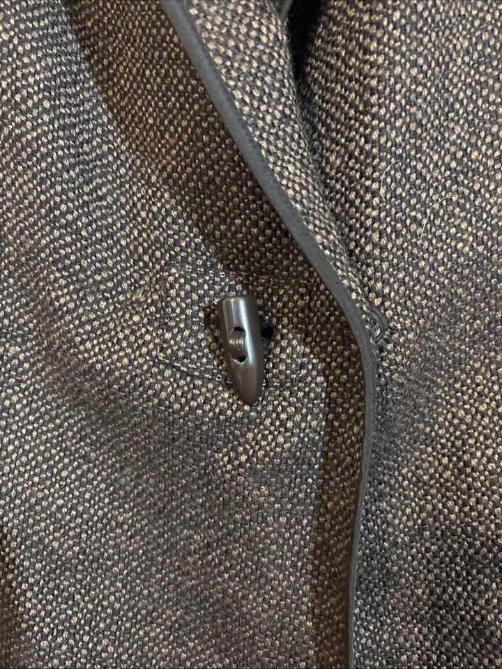 Dialogue Tweed Full Length Coat Toggle Front Size Large | eBay