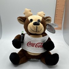 Coca-Cola Collectible Brand 1998 Reindeer Bean Bag Plush 0133 X-mas