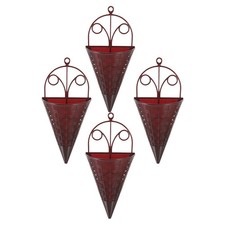 4 Pcs Decorative Hanging Planter Wall Baskets Cone Planters for Outdoor Plants