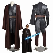 Star Wars Jedi Knight Anakin Skywalker Costume Cosplay Coat Brown