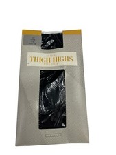 Vintage Mervyn's Lycra 1 Pair Black Nude Toe Thigh High Pantyhose P/M Sissy