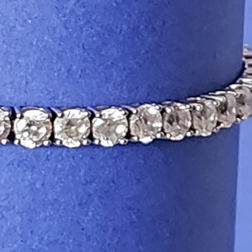 7,5'' Tennis Bracelet Real 925 Sterling Silver Single Row ICED Diamond 4mm [1/1 - Picture 2 of 10