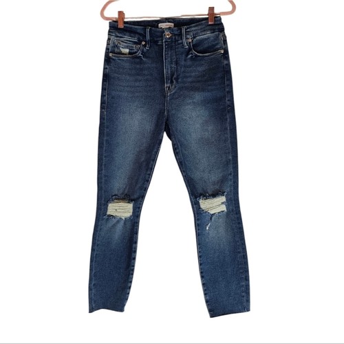 Jeans Good American Pierna Recta Azul Desgastado 29 NUEVOS CON ETIQUETAS ETIQUETA NORDSTORM - Imagen 7 de 8