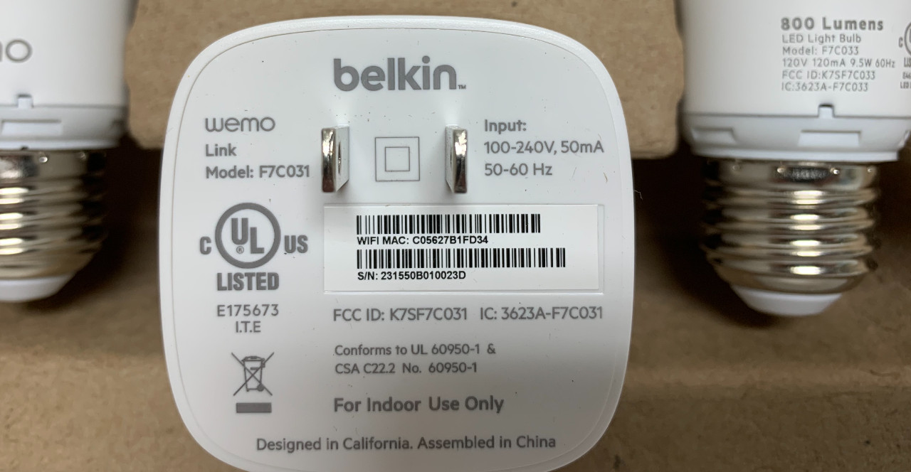 Belkin Wemo LED Lighting Starter Set - Smart Home Kit - Smart Light Bulbs F5Z048