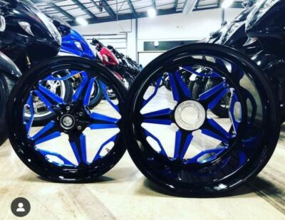 BLACK AND BLUE 240 SPEED STAR WHEELS FOR 2004-2010 Kawasaki Ninja