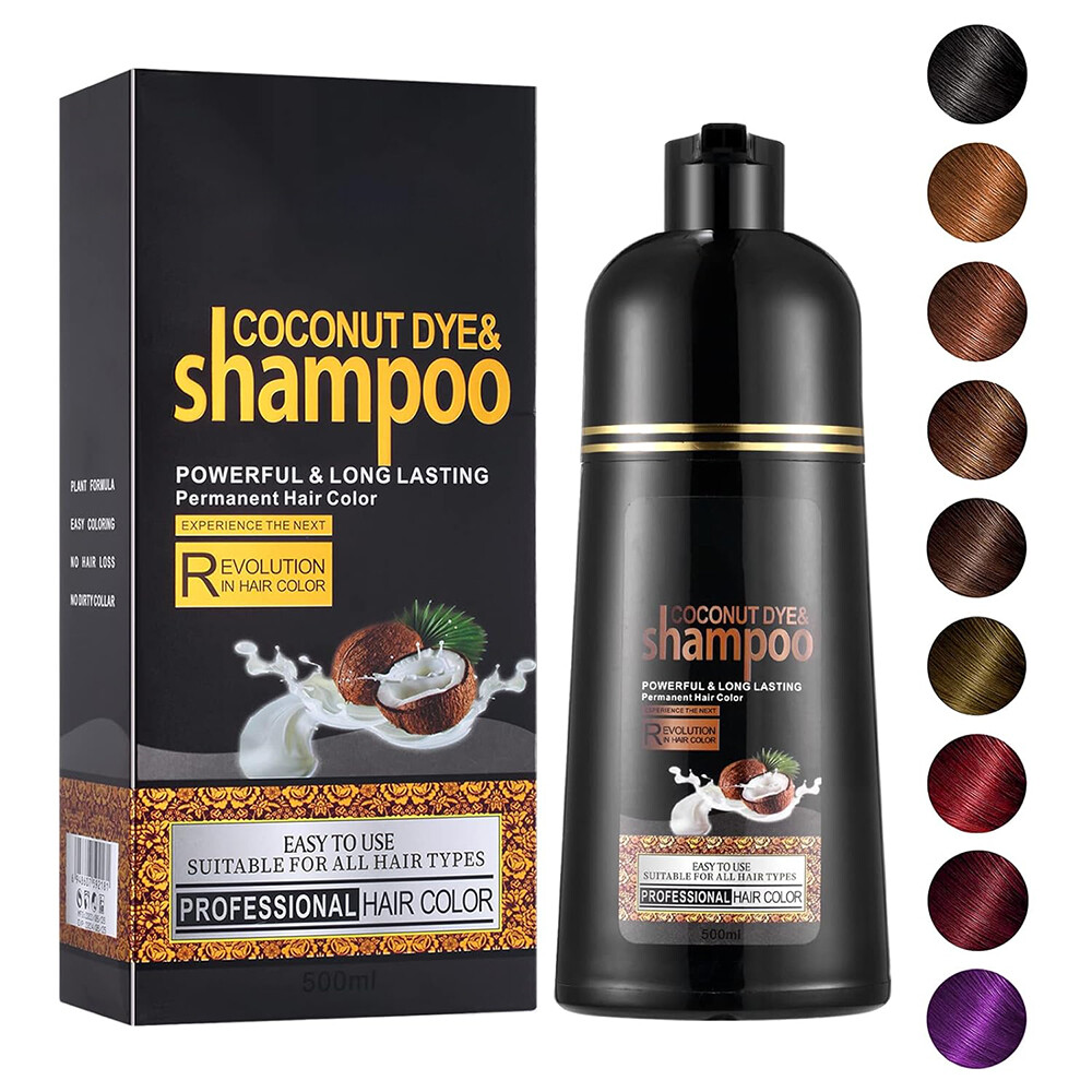 500ML Permanent Hair Dye Instant Fast Hair Dye Color Shampoo Coconut DYE