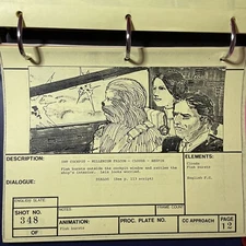 Star wars storyboards Empire Strikes Back movie prop Princess Leia Chewbacca Art