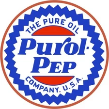 Pure Oil Co. Purol Pep NEW Sign 40" Dia. Round USA STEEL 15 Lbs