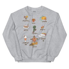 “My Favorite Fall Things” Illustration Unisex Sweatshirt