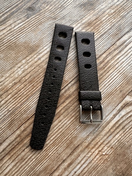 Cinturino Vintage Tropic RK Nero fabbricato in Svizzera 18mm NUOVO VECCHIO STOCK