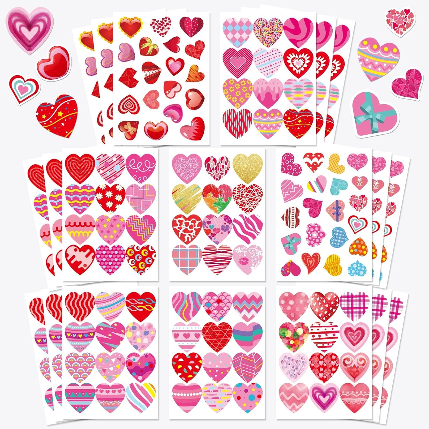 336 PCS Valentines Stickers, Valentines Heart Stickers for Kids Valentines Day H