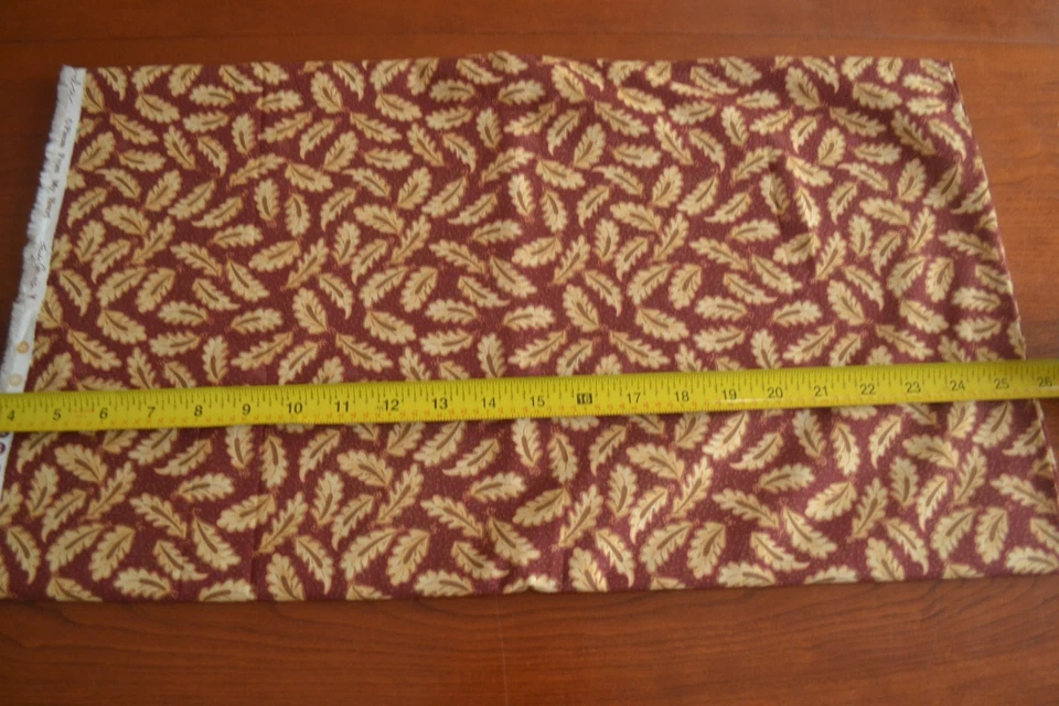 20" Long, Cream Brown on Red Cotton, Pieces From My Heart/Gervais/Moda, N996 - Image 2 of 4