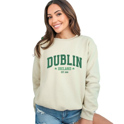Dublin Ireland Est. 988 Sweatshirt, Vintage Look City Pride Unisex Pullover, Cla - Picture 5 of 11