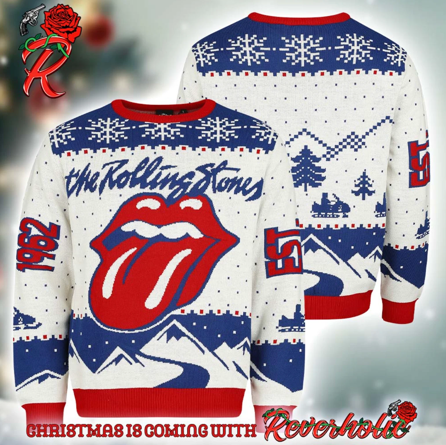 The Rolling Stones Holiday Sweater 2024 Christmas Ugly Sweater