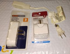 2 pc Lot Outlet AC Wall Plug Power Tap Splitter 3-Way Electrical Adapter NEW