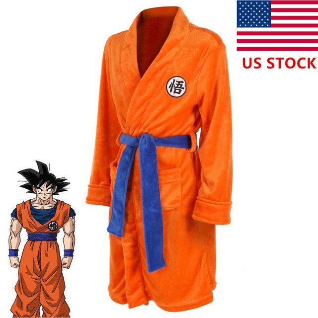 US STOCK Mens Kids Son Goku Goten Kakarotto Costume Robe Gown Bathrobe