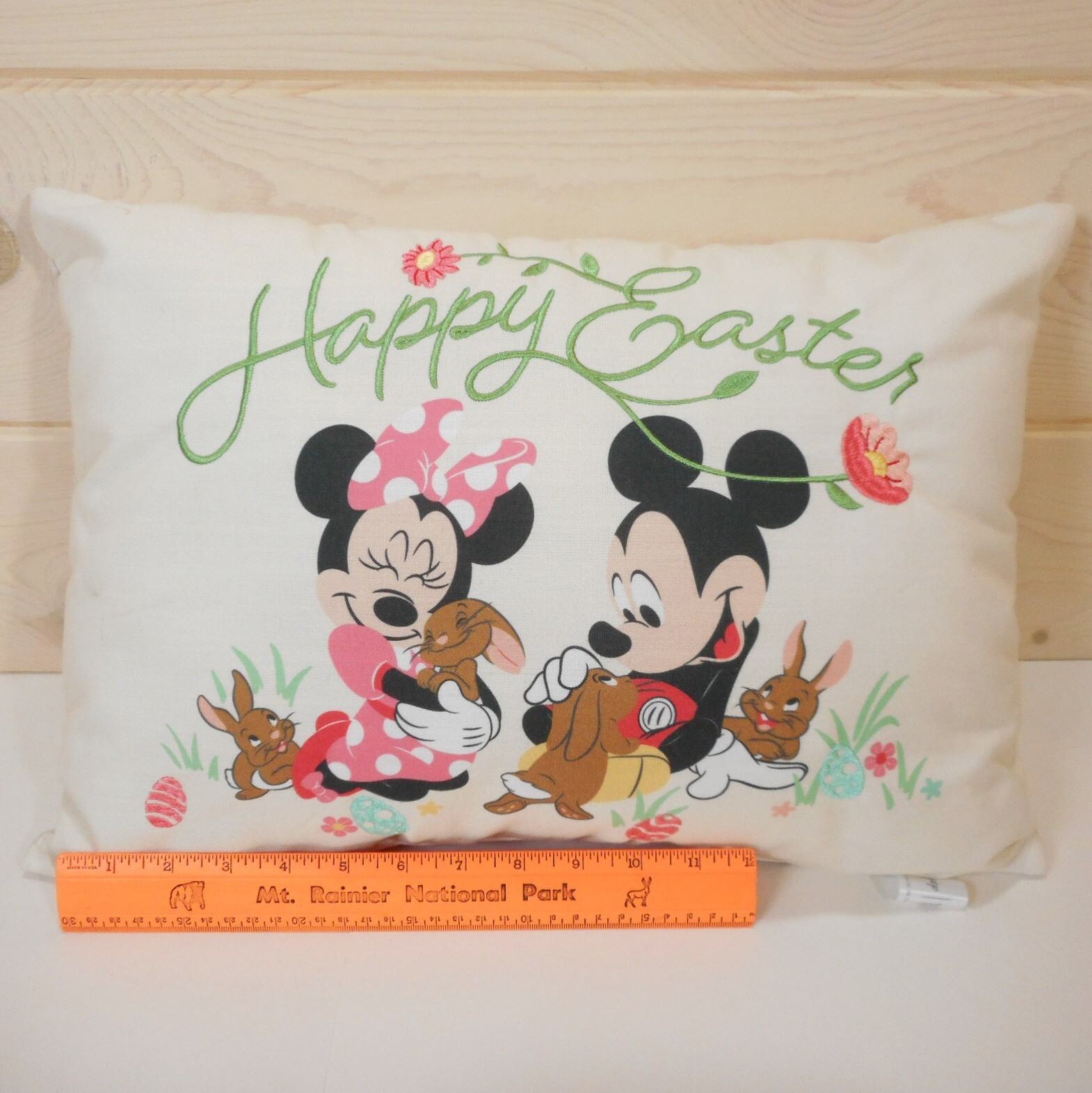 Disney Easter Mickey Minnie Mouse Bunny Plush Throw Pillow Cushion Home