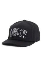 NEW Obey Logo Snap Back Hat Rush 6 Panel classic 85% Acrylic 15% Wool  NWT