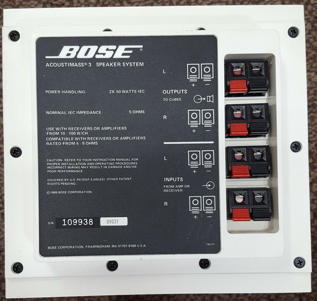 bose cube speakers ohms