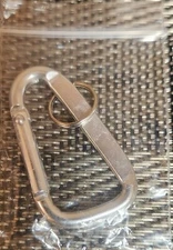 Metal 1.5" Carabiner Clip Snap Spring Hook with Key Ring