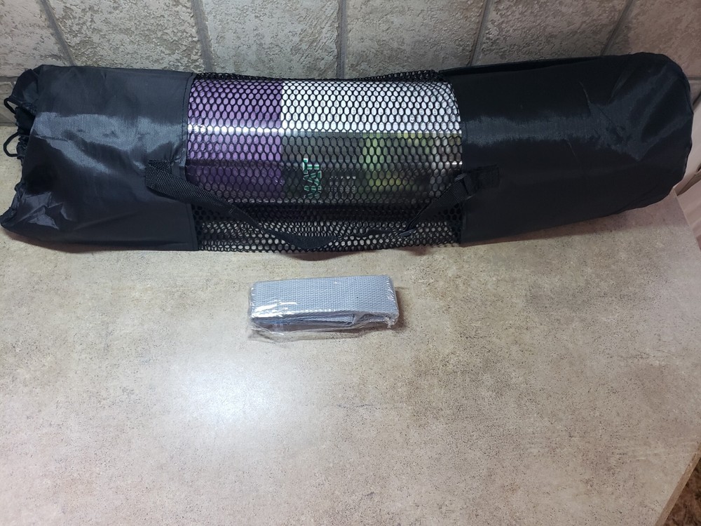 2-Tone Purple/Pink Yoga Mat with Drawstring Bag & Carrying Strap - 2 Options