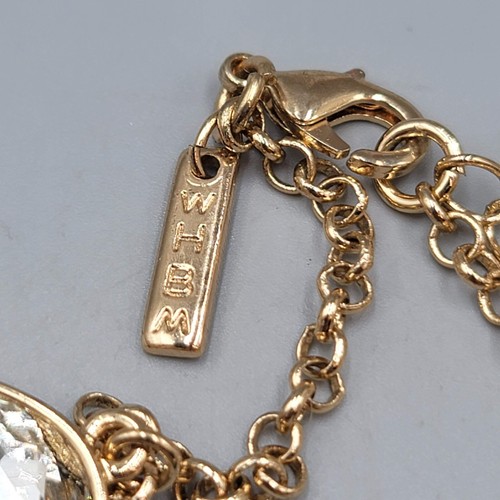 WHBM Weißes Haus Schwarzmarkt Halskette goldfarben Strass Statement 16"-20" - Bild 6 von 12