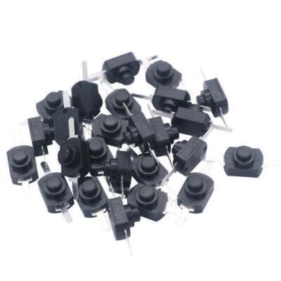 50pcs Black Latching Mini On/off Switch Selflock Micro Push Button Switch Dc 30v
