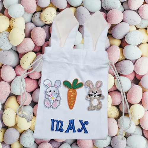 Personalised Easter Bag Egg Basket Collecting Gift Kids Patches Name Custom - Bild 3 von 9