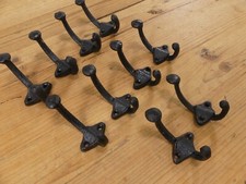 10 Black Coat Hooks Hat Rack Hall Tree Closet Cast Iron Hardware Cup Mug Hook