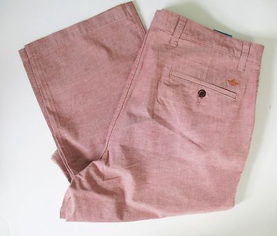 Dockers Mens Stretch Straight Fit Washed Khaki Pants D2 Bank Red