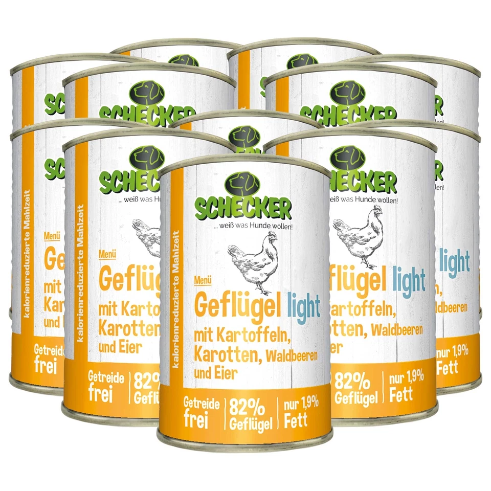 12 x 410 g Schecker Fleischtopf Menü - light Diätfutter für Hunde - Nassfutter  - Bild 2 von 3