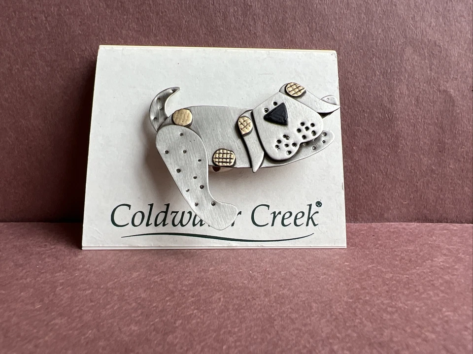 Prendedor Coldwater Creek tono peltre juguetón para perro nuevo con etiquetas Foto 4 de 4