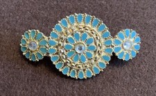 Barrette Vintage Rhinestone And Blue
