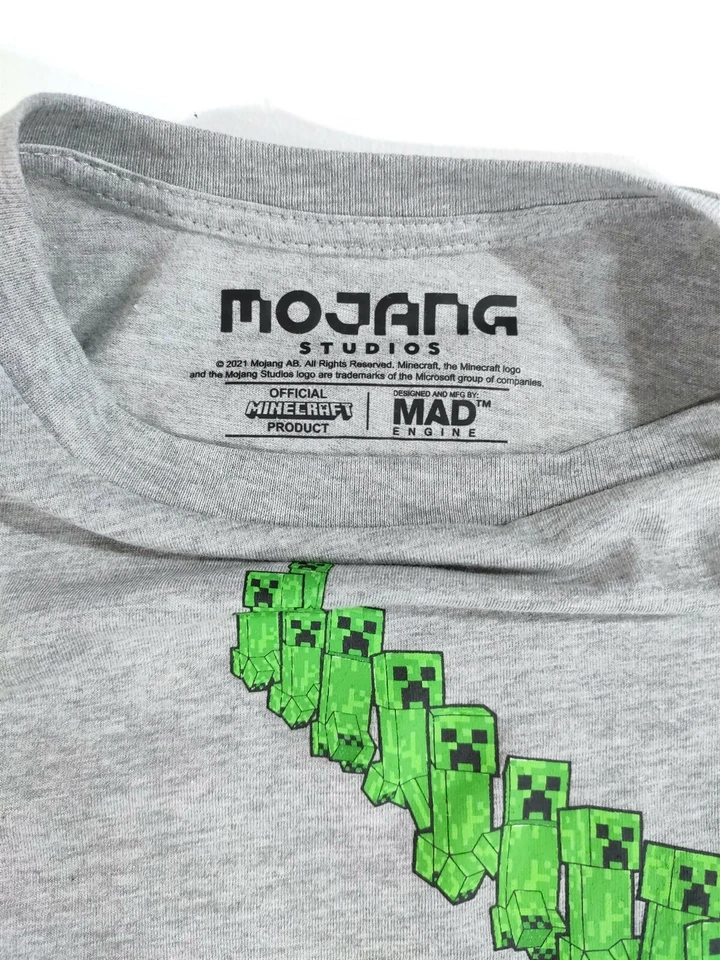 Camisa Minecraft Niños Pequeña 6-7 Creeper Line Camiseta Manga Corta Steve Alex Camiseta Foto 3 de 4