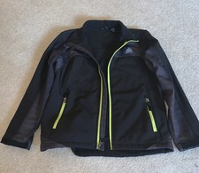Snozu Woman’s Zip Up Polyester Spandex Fleece Coat Jacket Size Medium M Black