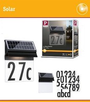 Paulmann Solar Led Hausnummernleuchte Neda IP44 3000K Schwarz Inkl. Zahlensatz