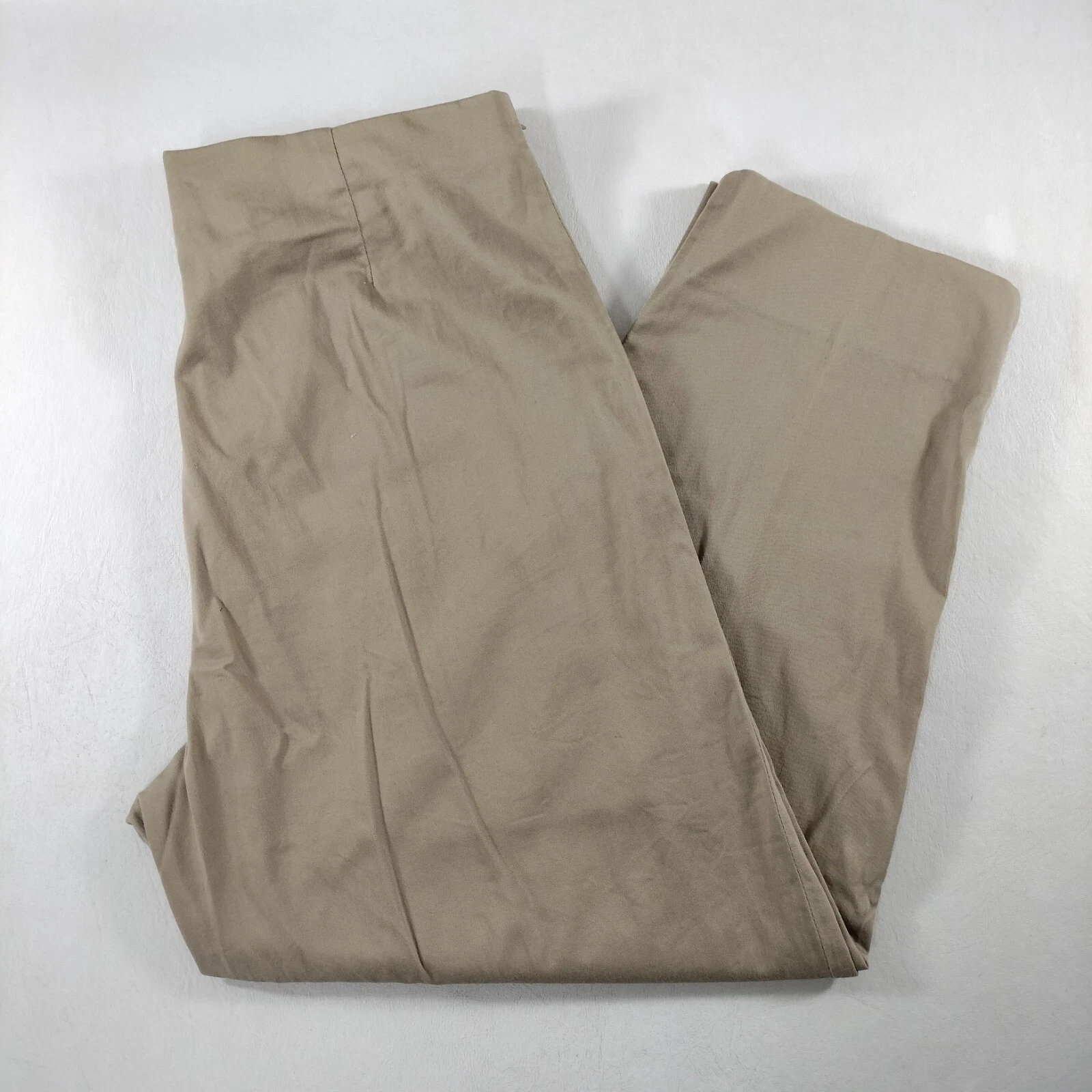 Krazy Larry Straight Leg Stretch Brown Pull On Cropped Capri Pants Womens Size 8
