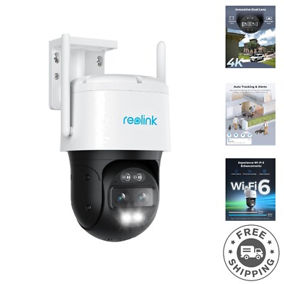 4K 360-Degree Outdoor Security Camera with 6X Hybrid Zoom & Auto Tracking