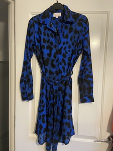dancing leopard blue dress