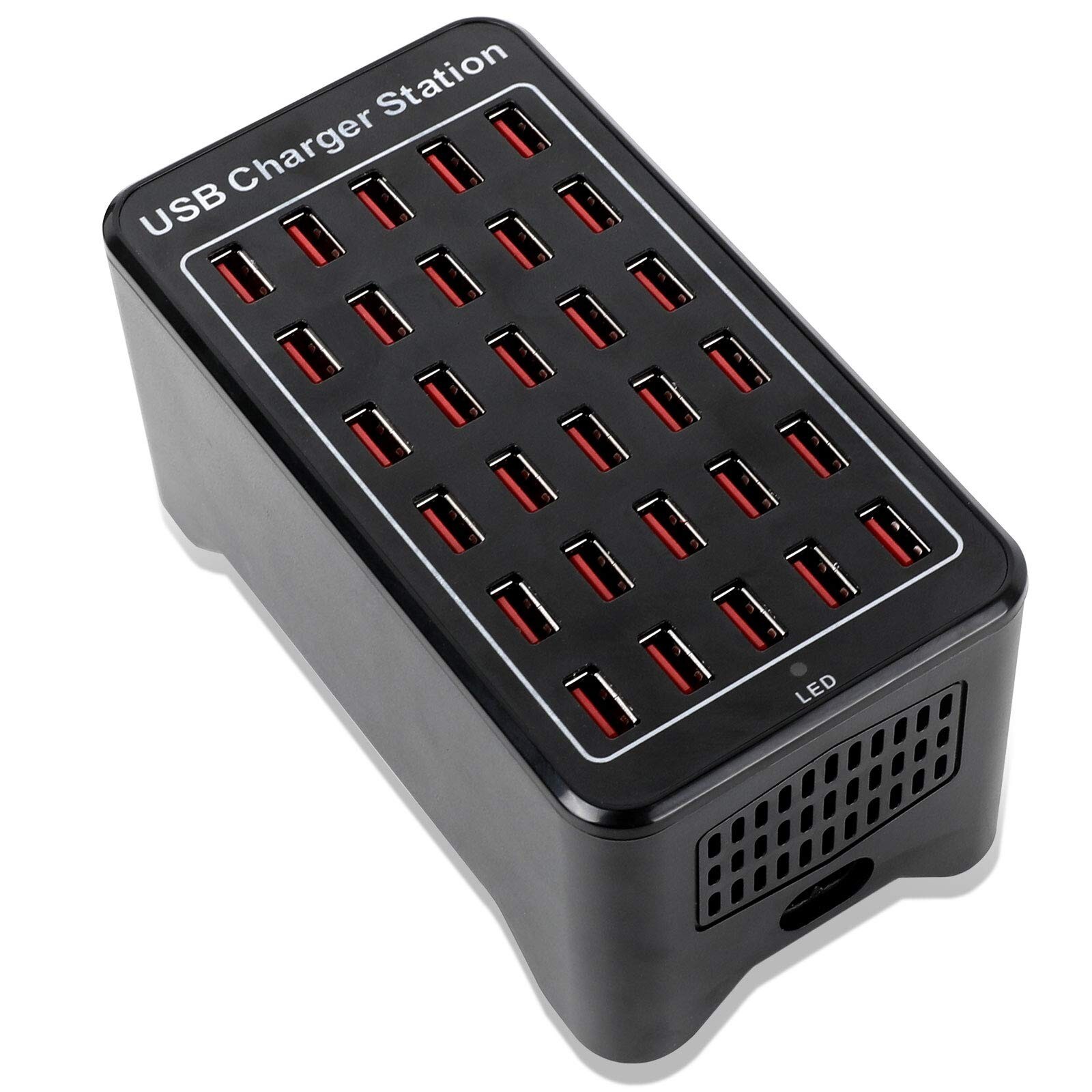 30-Port USB Fast Charger Station with Smart Charging Recognition