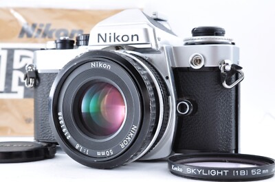 Nikon FE シルバー NIKKOR 50mm F1.8 レンズ Nikon FE Silver SLR Film Camera Body Ai-s Nikkor 50mm f/1.8