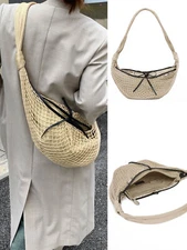 Lemaire LE FILT Fortune Cow Horn Net Bag Croissant Woven Bag Fishing Net