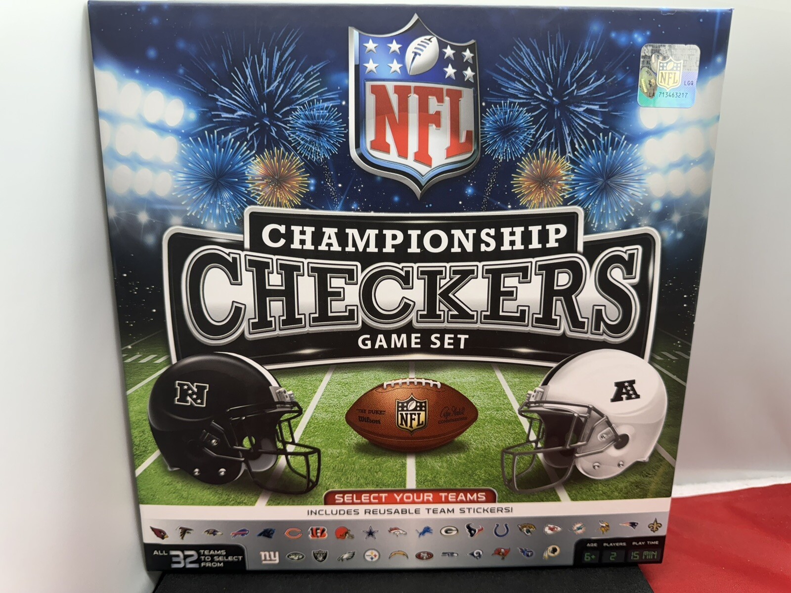 NFL League Championship Checkers Game Set all 32 Teams to select from