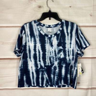 Nanette Lepore Play Top Womens M Tie Dye Soft Knit T-Shirt Blue