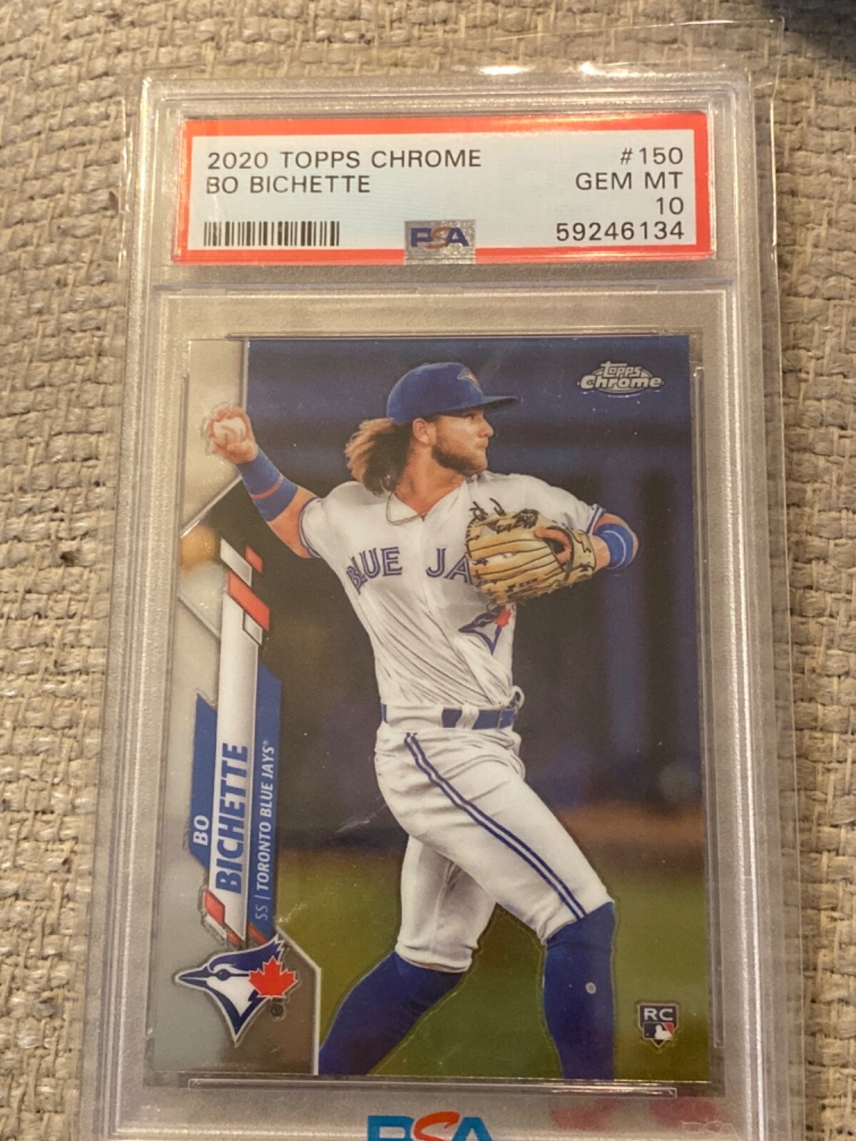 Bo Bichette 2020 topps chrome refractor #150 psa 10