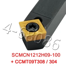 1PC Lathe Turning Tool Holder SCMCN1212H09-100 + 5PC Carbide insert CCMT09T308