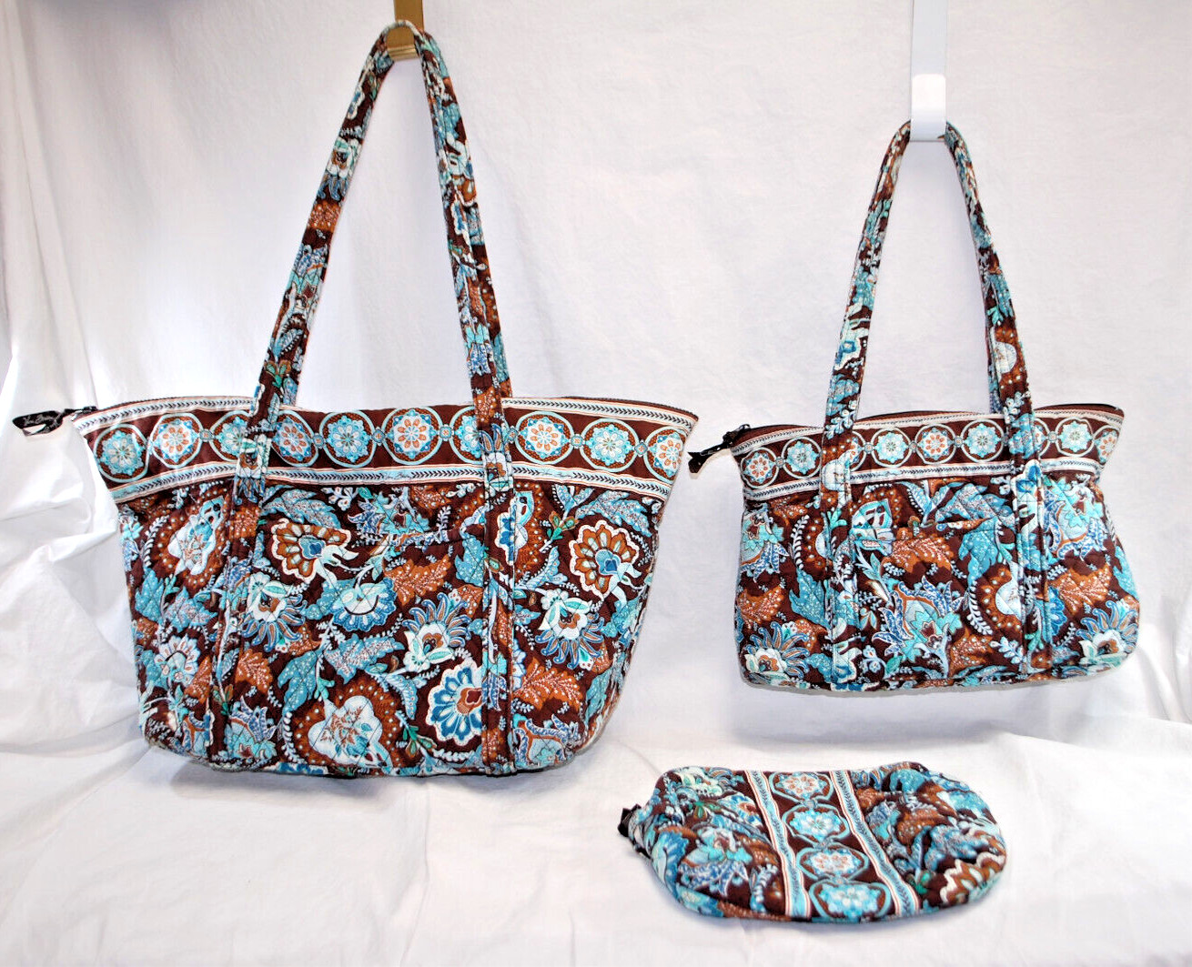 Vera Bradley 3-Piece Set Java Blue Overnight, Tot… - image 24